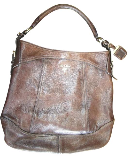Prada Antik BrownCacao CervoDeerskin Shoulder Bag