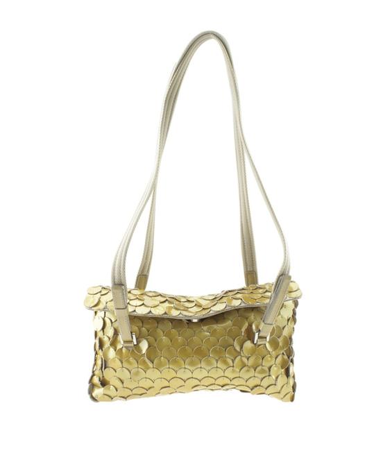Prada B10108 Vernice Paillet 161922 Gold Leather Shoulder Bag