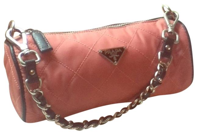 Prada Barrel Rose Pink Quilted Nylon Shoulder Bag