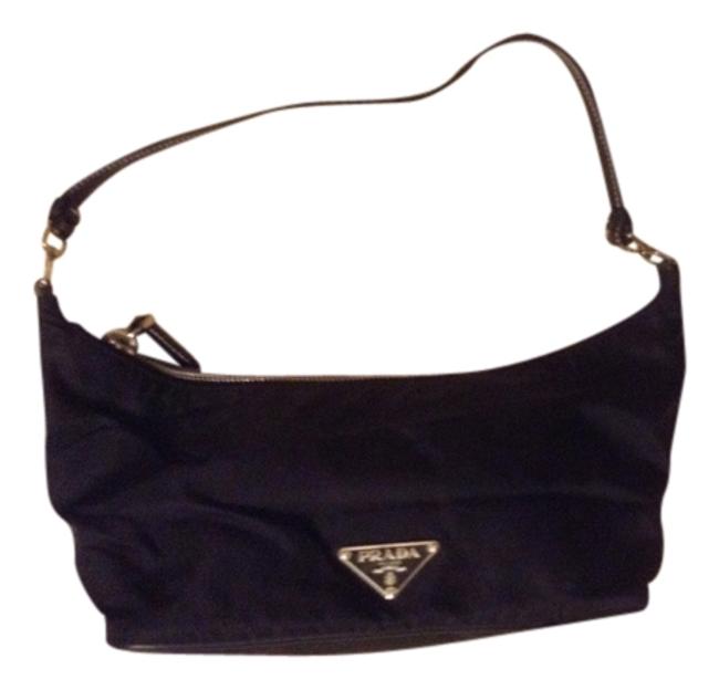 Prada Baugette Microfiber Shoulder Bag