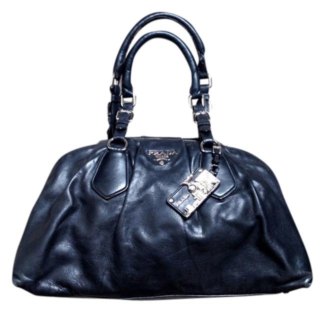 Prada Bauletto Black Calfskin Shoulder Bag