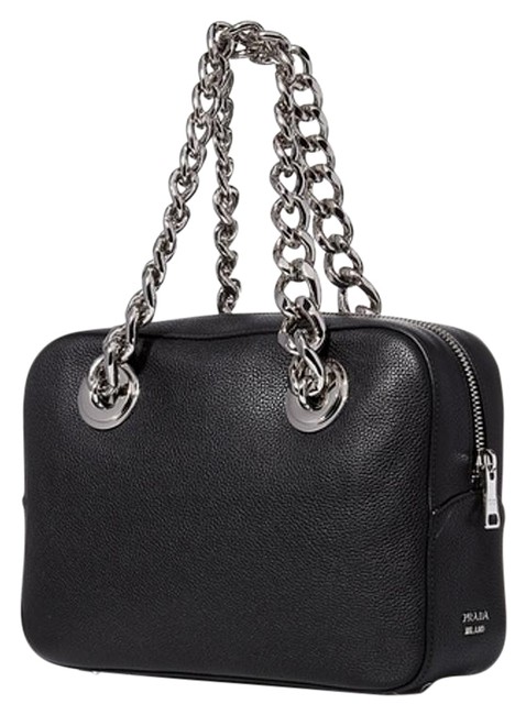 Prada Bauletto Black Leather Shoulder Bag