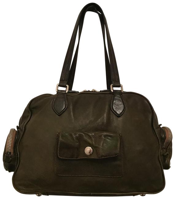 Prada Bauletto Distressed Green Leather Shoulder Bag