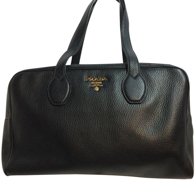 Prada Bauletto New Travel In Black Calfskin Leather Shoulder Bag