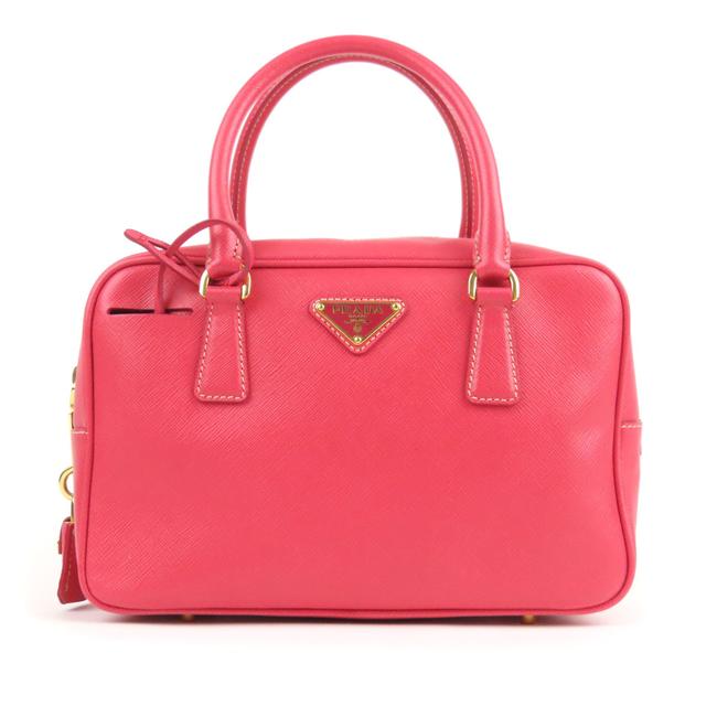 Prada Bauletto Saffiano Handbag Pink Leather Shoulder Bag