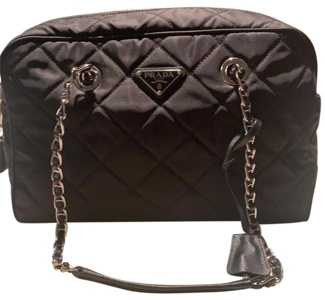 Prada Bauletto Tessuto Black Nylon Shoulder Bag