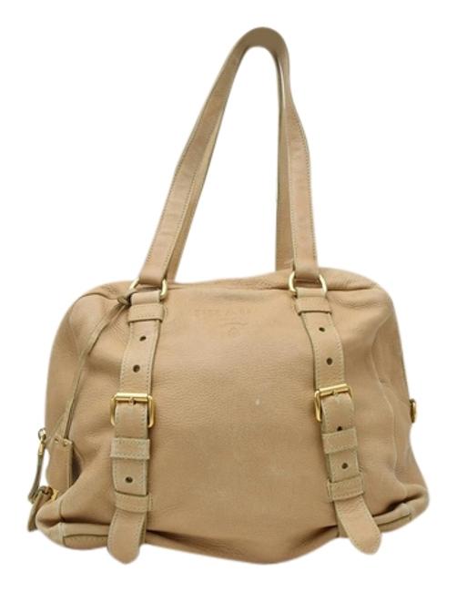 Prada Beige Leather Shoulder Bag