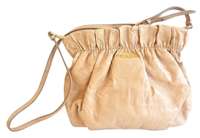 Prada Beige Nappa Leather Shoulder Bag