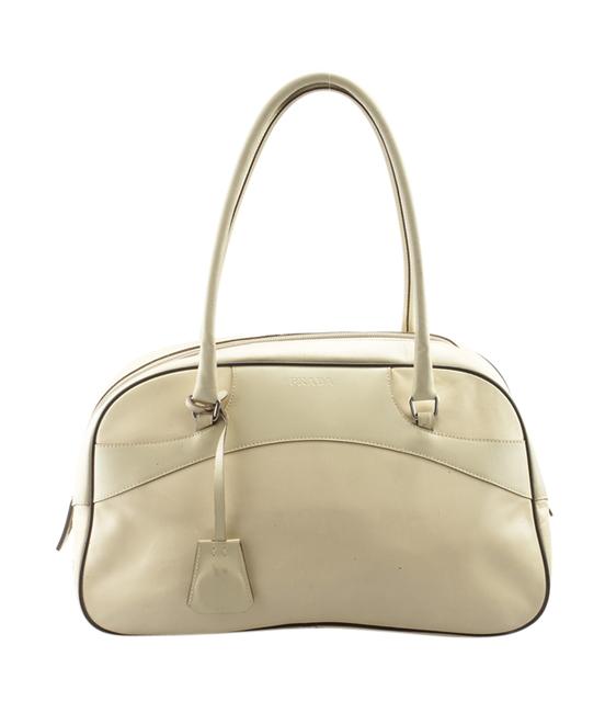 Prada Bl0048 149554 Cream Leather Shoulder Bag