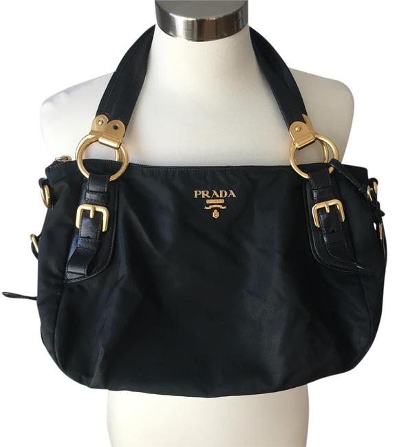 Prada Black Gold Shoulder Bag
