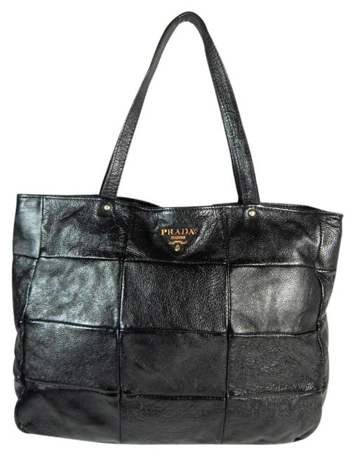 Prada Black Large Tote  Leather Shoulder Bag