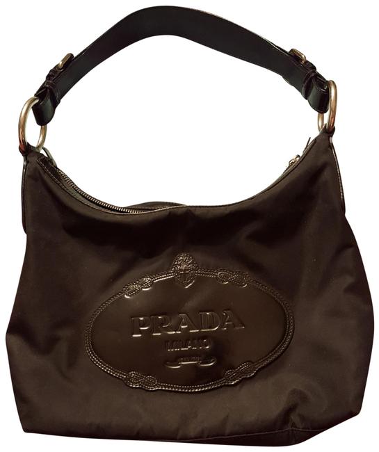 Prada Black Leather and Nylon Shoulder Bag