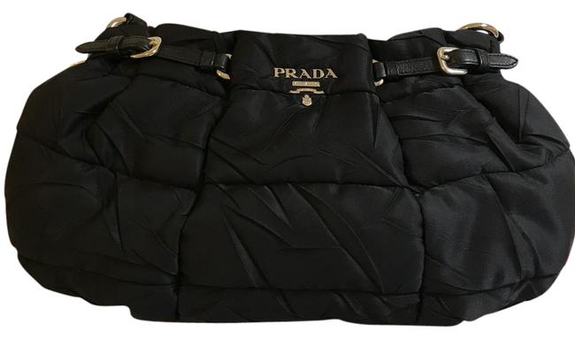 Prada Black LeatherNylon Shoulder Bag