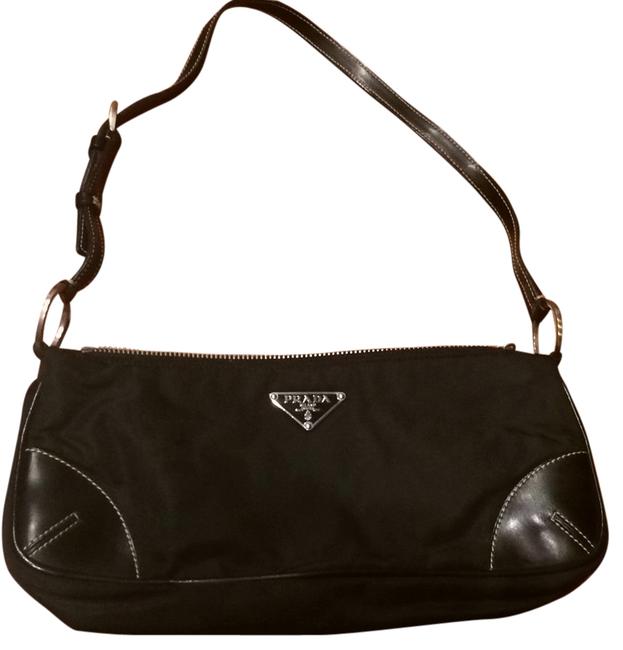 Prada Black NylonLeather Shoulder Bag