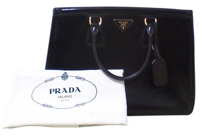 Prada Black Saffiano Vernic Patent Leather Shoulder Bag