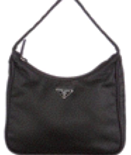 Prada Black Silky Nylon Shoulder Bag