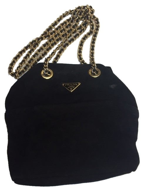 Prada Black Suede Shoulder Bag