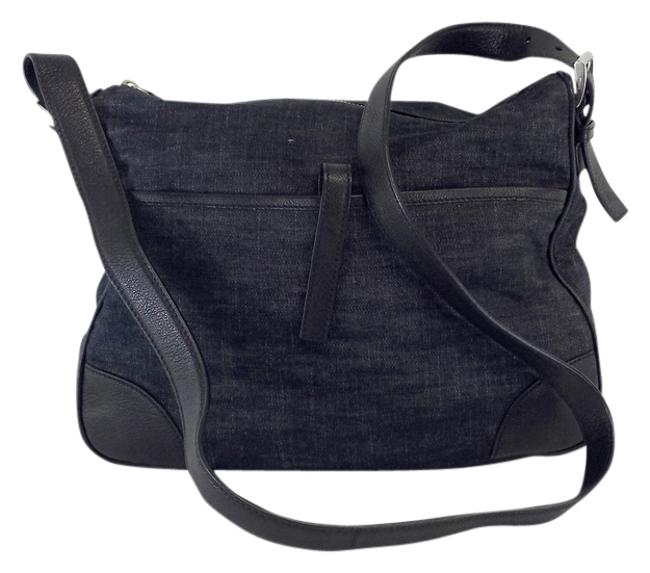 Prada Blue Denim  Leather Shoulder Bag
