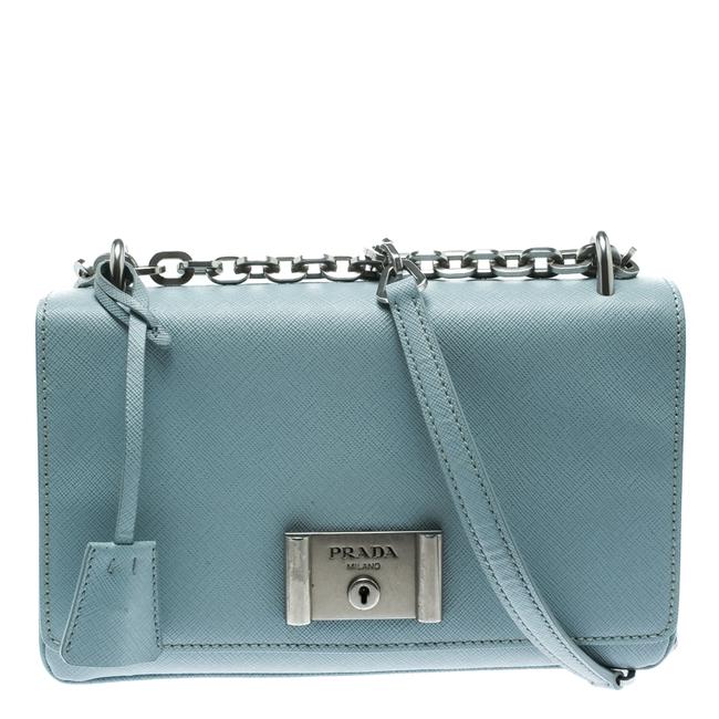 Prada Blue Leather Shoulder Bag