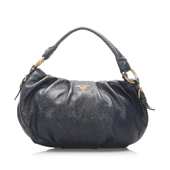 Prada Blue Patent Leather Shoulder Bag