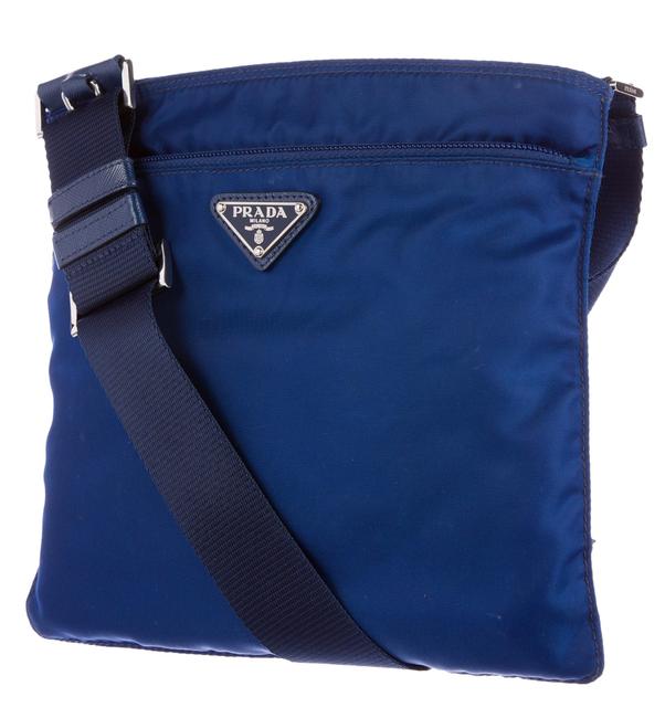 Prada Crossbody Bluette Vela Blue Nylon Shoulder Bag