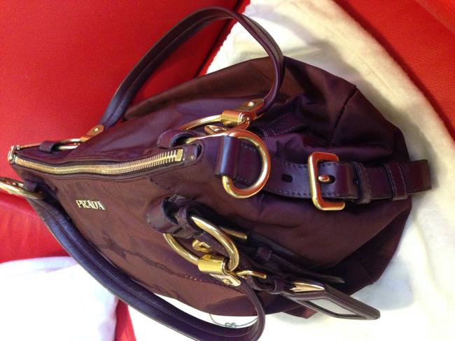 Prada Bordeaux Burgundy Nylon Shoulder Bag