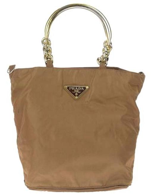 Prada Tote Borsa A Mano Brown Nylon Shoulder Bag