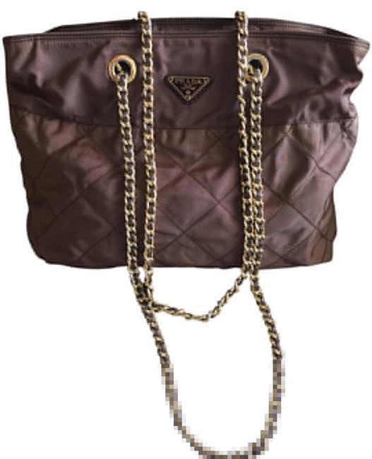 Prada Borsa Sac Dark Brown Nylon Shoulder Bag