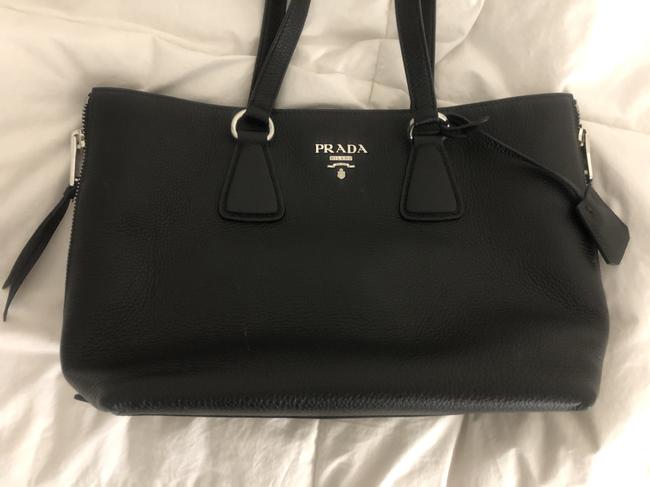 Prada Boston 1bg099 Black Leather Shoulder Bag
