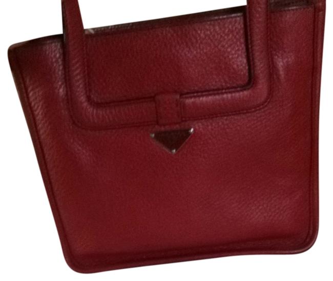 Prada Bow Vintage Unique One Of A Kind Red Leather Shoulder Bag