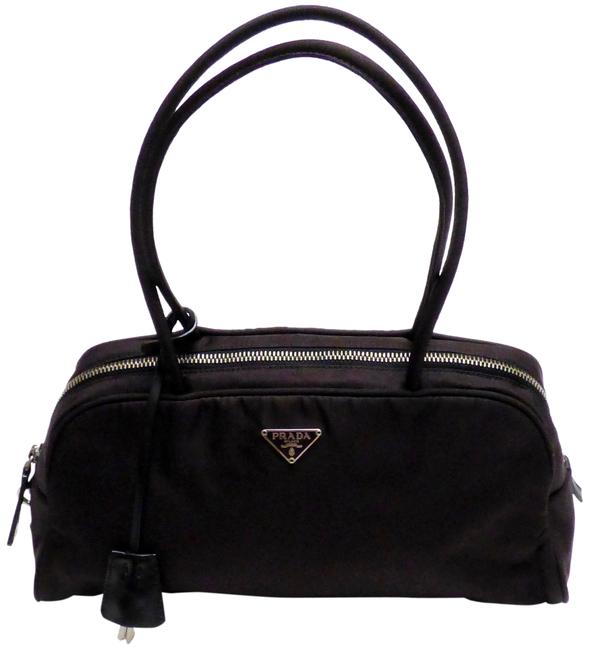 Prada Bowler Doctor with Padlock and Keys Brown Nylon Shoulder Bag