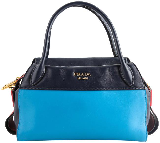 Prada Bowling Ribbon City Calf Multicolor Calfskin Leather Shoulder Bag