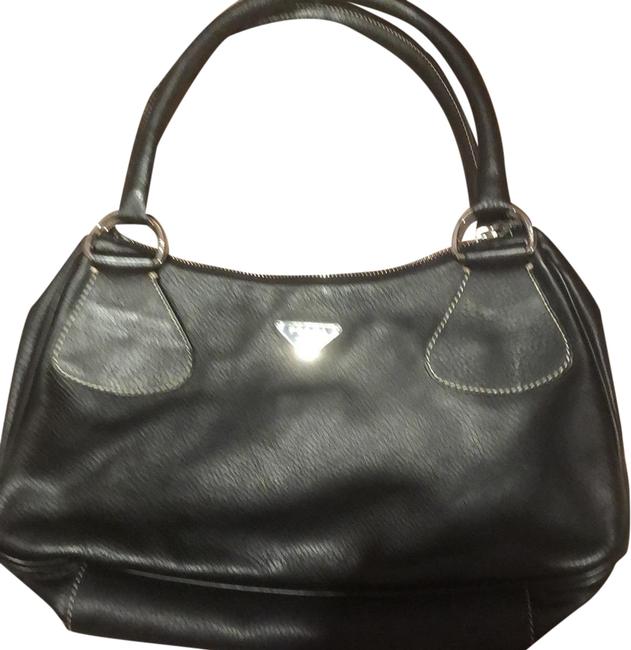 Prada Box Daino Nero Black Leather Shoulder Bag