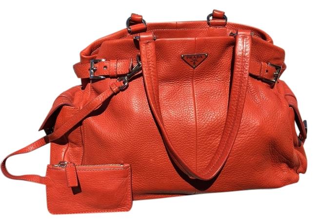 Prada Vitello Daino Br2703 Mandarino Leather Shoulder Bag