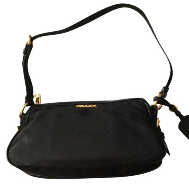 Prada Br4329 Black Nylon Jacquard Shoulder Bag