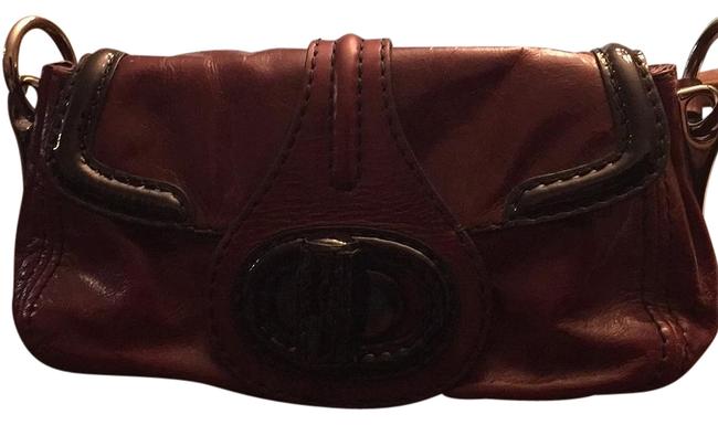 Prada Br4593 Oxblood and Black Leather See Above Shoulder Bag