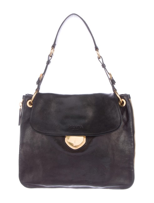 Prada Br4761 Black Leather Shoulder Bag