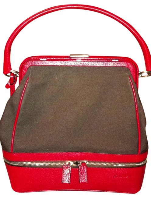 Prada Brown and Red Shoulder Bag