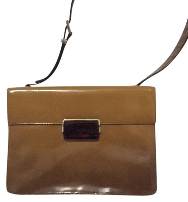 Prada Brown and Tan Leather Shoulder Bag