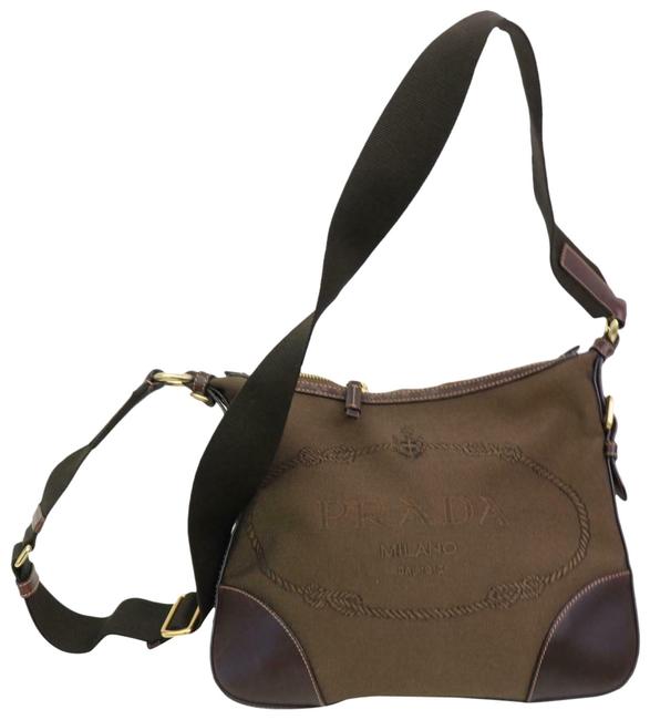 Prada Brown Canvas Shc7 10895 Shoulder Bag