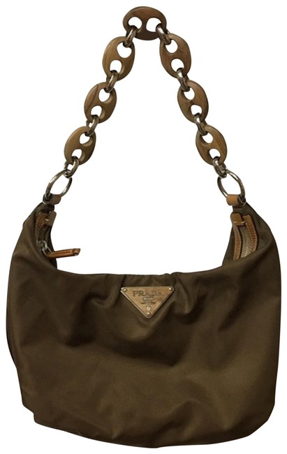 Prada Brown Canvas Shoulder Bag