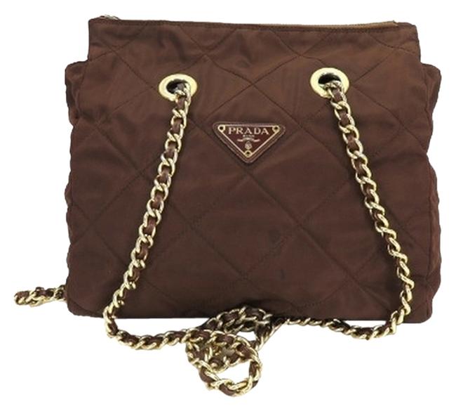 Prada Brown Chain Tote Prblm2 Nylon Shoulder Bag