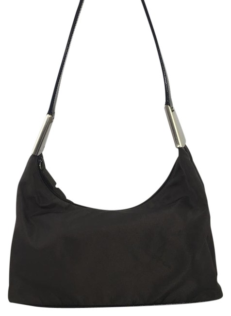 Prada Brown Nylon and Leather Shoulder Bag