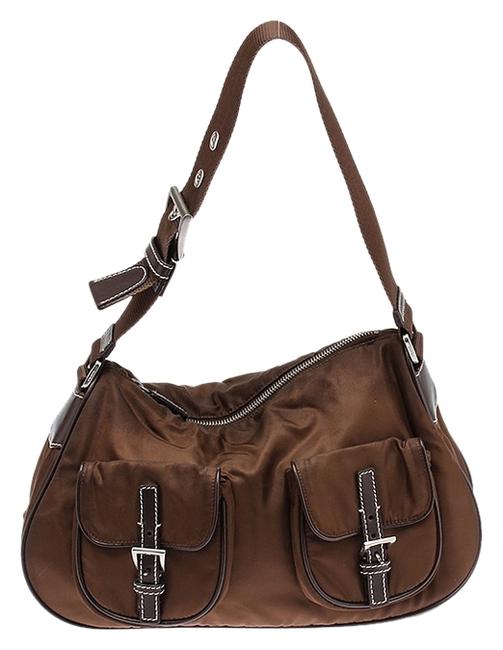 Prada Brown Nylon Shoulder Bag