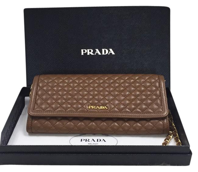 Prada Brown Soft Calf Leather Shoulder Bag