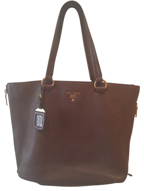 Prada Brown Soft Leather Shoulder Bag