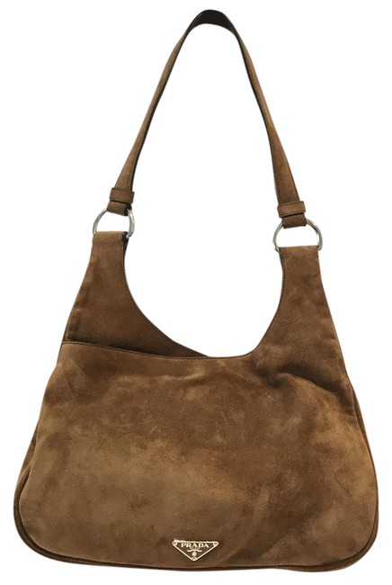 Prada Brown Suede Shoulder Bag