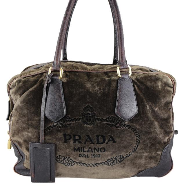 Prada Brown Velour Shoulder Bag