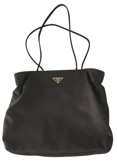 Prada Brownish To Blackish Green Nylon Shoulder Bag
