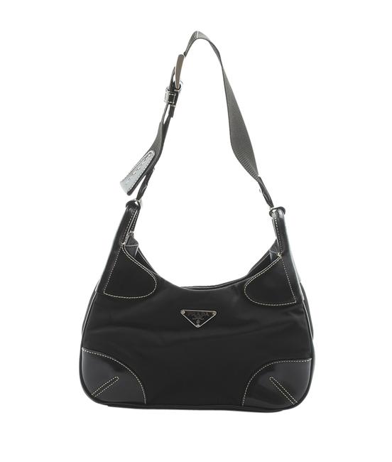 Prada Bt0398  Leather 143430 Black Nylon Shoulder Bag